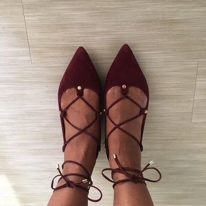 Halogen lace up ballet flats